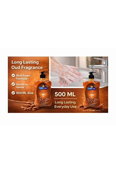 LOGA Oud Scented Liquid Hand Soap 500 ML – Moisturizing Pump Hand Wash with L...
