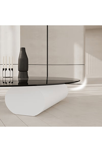 Gaia Home Modern Glass Coffee Table 100 × 100 cm Black Metal Base