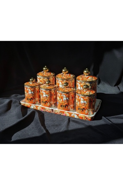 Lavin Çırağan Home Hrms Porselen Stantlı 7'li Baharat Takımı
