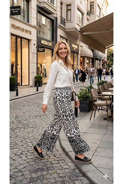 forte bella منقوش سالاش فيسكوز تريند بانتالون