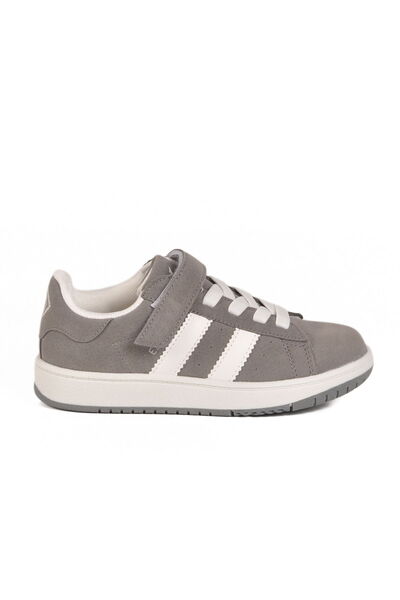 Cool Gray Nubuck Velcro Boys Sneaker