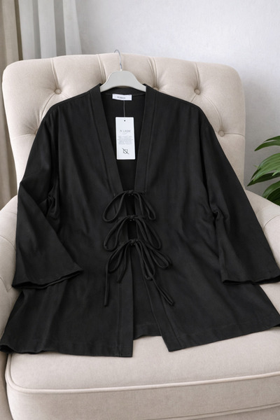 ensade Women's Cotton Gabardine Tie-Detail Jacket Hijab Daily Jacket Standard...