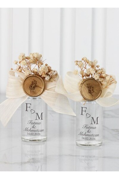 Çikolata Atölyesi Mühür Detaylı Mini Cam Kolonya Şişesi 25 Adet