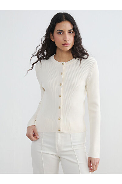 LC Waikiki Rmz Gi̇yi̇m Farkiyla Zero Roba Collar Women's Knitwear Cardigan