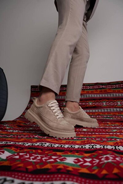 BESKAR KB 702 Kuback Pantofi casual pentru bărbați din piele intoarsa bej