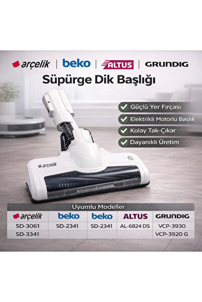 ÖZ BEYAZ EŞYA B EKO SD-2341 Şarjlı Dik Süpüge FIRÇASI (ORJİNAL YD.PARÇA)