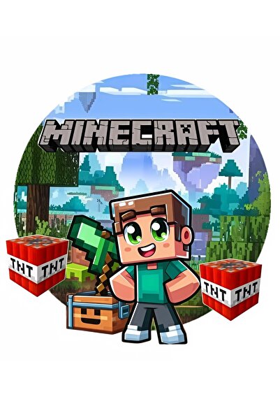 telaşe memuru Minecraft Pasta Süsü - Minecraft Yenilebilir Pasta Resmi ve Yen...