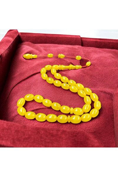 İnan Tesbih Ateşi Amber Arpa Cut Master Made Ringed Model Prayer Beads
