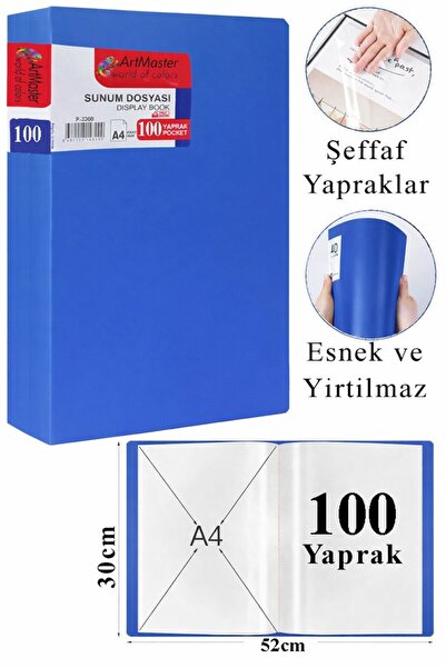 Artmaster Dosar de prezentare albastru, 100 de bucăți, 1 pungă, catalog cu do...