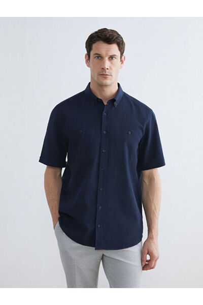 LC Waikiki Rmz Gi̇yi̇m Farkiyla Standard Fit Dobby Men's Shirt