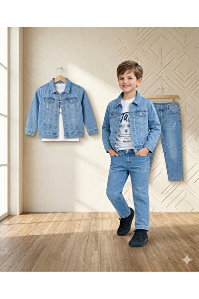 NAWİ 3’lü erkek lüks kot takım