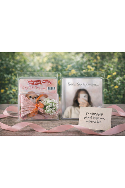 FLOCON Mirror Flowers Aynalı Mini Buket Aynalı Çiçek 14 Şubat Sevgililer Günü...