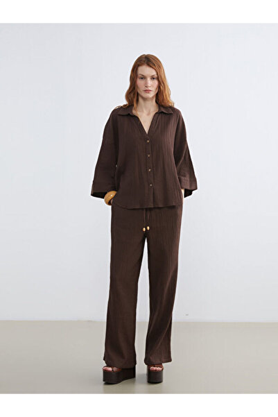 LC Waikiki Rmz Gi̇yi̇m Farkiyla Women's Muslin Pants with Waist Cord