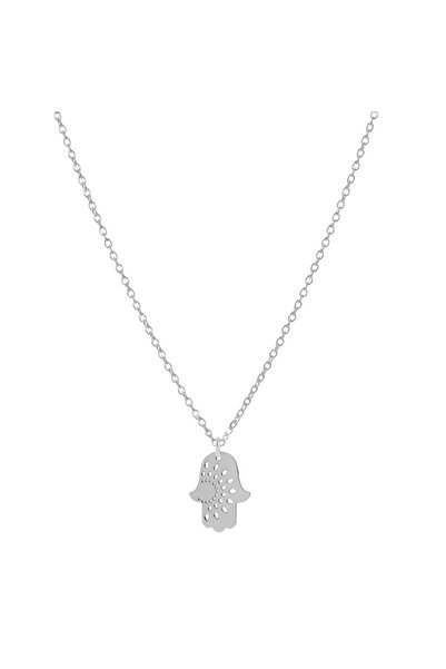 BIJUTERIA NEAGRA 925 Silver Hamsa Pendant Necklace