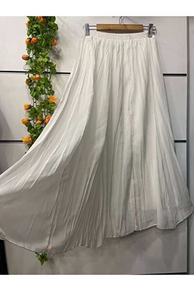 edu collection Chiffon A-Line Skirt Lined White