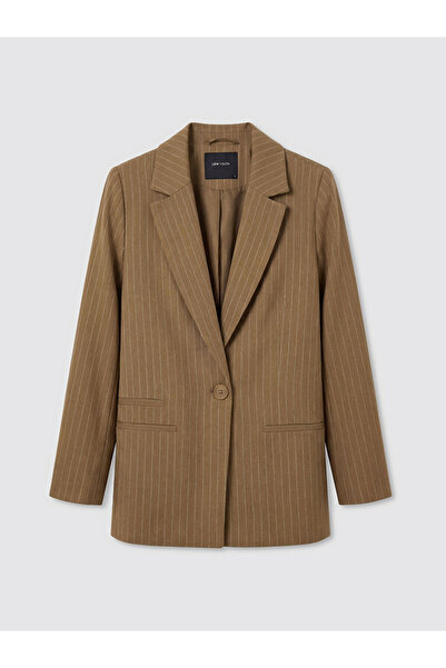 LC Waikiki Striped Linen Blend Women's Blazer Jacket for Style Seekers from U...