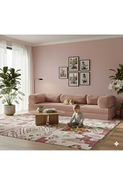 HEREV K300X100 KÖŞE KOLTUK TAKIMI YIKANABİLİR KADİFE KUMAŞLI MODÜLER KÖŞE TAKIMI