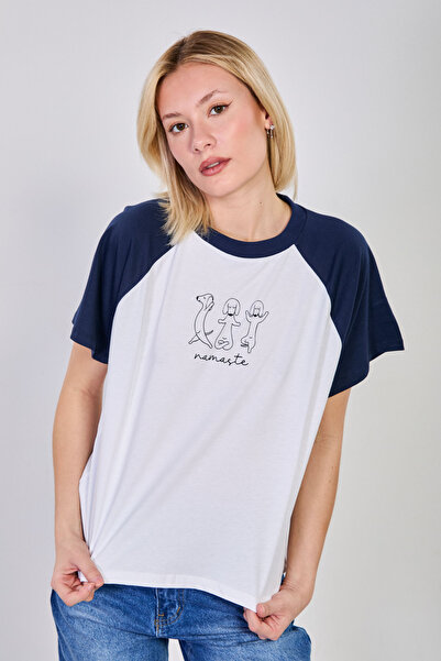 BARRELS AND OIL Γυναικείο T-Shirt Animal με τύπωμα Sleeve συνδυασμός υφασμάτω...