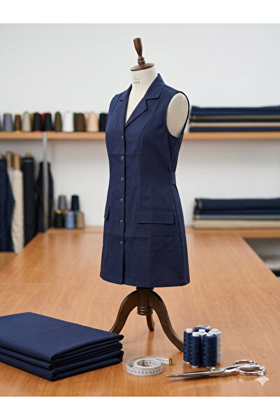 Lion Navy Blue Sleeveless Work Vest - Practical Snap and Placket Pocket Design