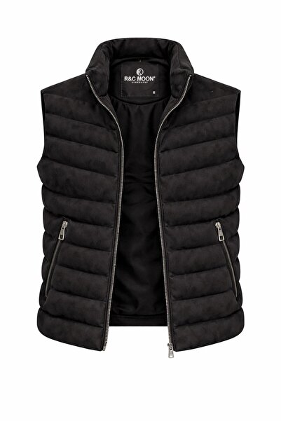 CLASSİCS MEN Rc Moon Zipper Men's Slim Fit Suede Vest 7584