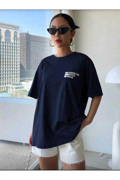 DİVİN Μπλουζάκι Oversize από ύφασμα με στάμπα νέας σεζόν