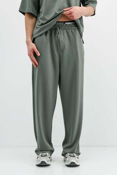 VAMOSCLO Modal Blended Baggy Sweatpants Khaki