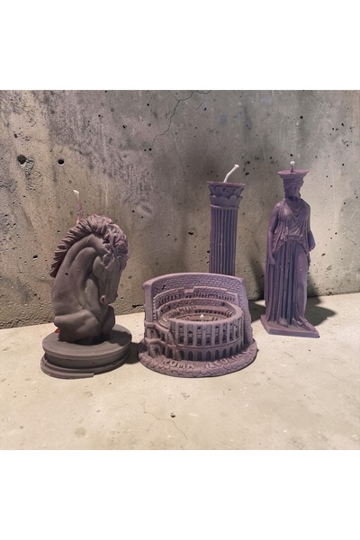 CEYASTERİA Antik Roma & Yunan Heykel Mum Seti – Dekoratif Sanat Mumları