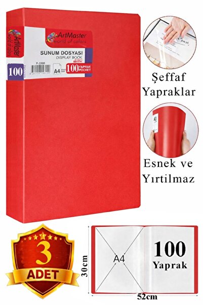 Artmaster Crveni prezentacioni fajl 100 komada 3 komada vrećica Katalog fajlo...