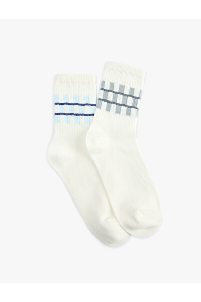 Koton Geometric Patterned Set of 2 Tennis Socks