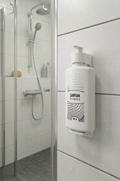 Hyd 1 Adet Özel Kilitli Modern Duvara Asma Aparatlı 400 ml Şampuan Etiketli O...