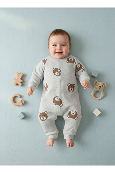 Yumak Bebek Ürünleri 100% Cotton Organic Cotton Month Printed Baby Romper – U...