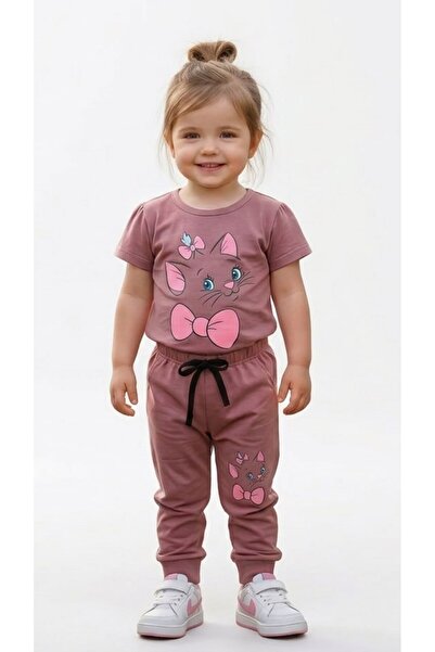levanapajamas Girls' pajamas with a cat and bow design