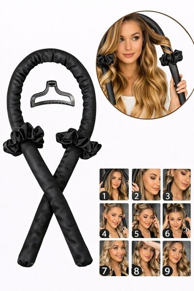 EMKSHOP Set de coafură fără căldură, Set de ondulatoare de păr din satin, Set...