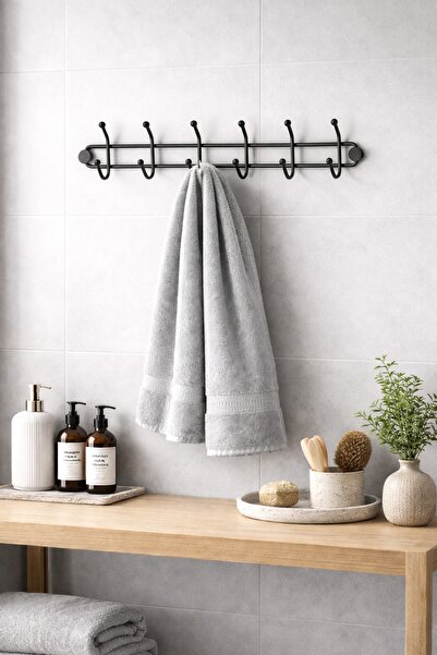 Capella Banyo Askısı Portmanto Vestiyer Duvar Askısı Siyah