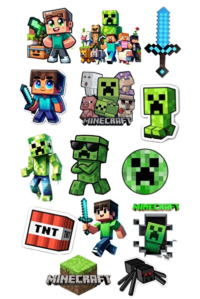 telaşe memuru Minecraft Pasta Süsü - Minecraft Yenilebilir Pasta Resmi ve Yen...