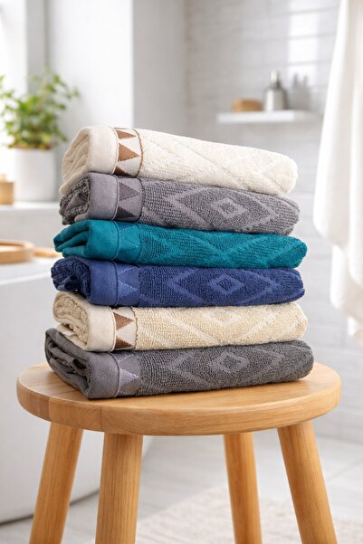 Bikaya Home bumbac 100% Set de 6 prosoape pentru mâini și față |   50x90 cm |...