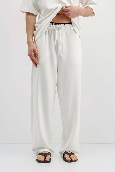 VAMOSCLO Modal Blended Baggy Sweatpants Ecru