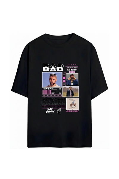 SVART WEAR Bad Bunny Printed Unisex Oversized 100% Cotton Pack T-Shirt