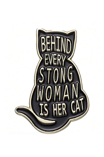 redame behind every strong woman is her cat kedi tatlı hediye okul çanta Pint...