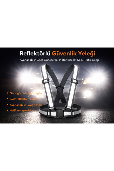 lawrenceshop Practical Reflective Safety Vest Motor Cycling Running Night Vis...