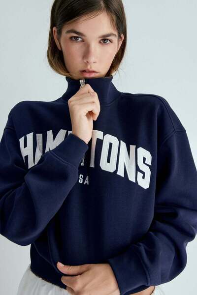 H&M Motif-detail zip-top sweatshirt