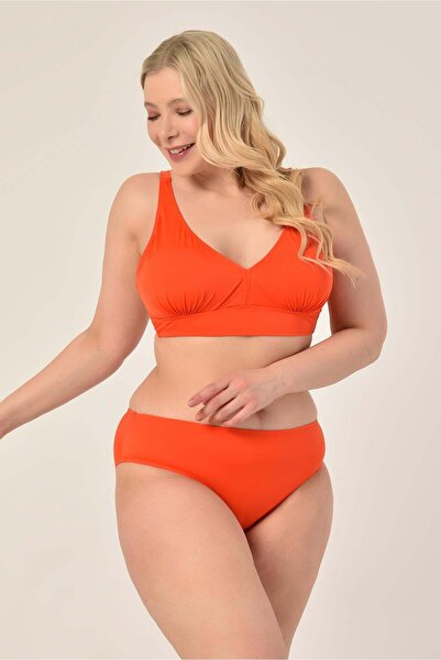 AQUAVİVA Set bikini Valeria efect modelator pentru femei, mărime mare, portoc...