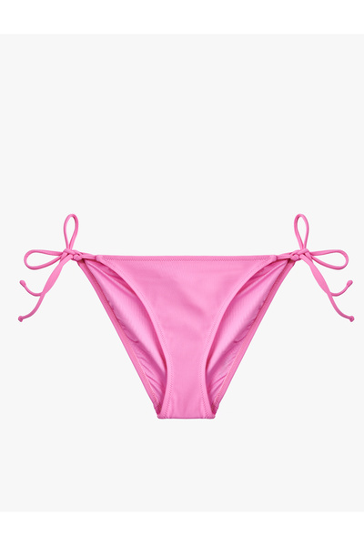 Koton Matte Fabric Drawstring Bikini Bottom with Tie Sides