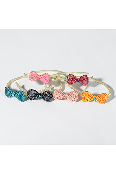 Zey-Al Coroană din plastic cu perle și fundă pentru fete |   Banda de păr col...