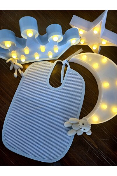 Tezgah İstanbul Blue Striped Baby Food Bib (6-12 Months)