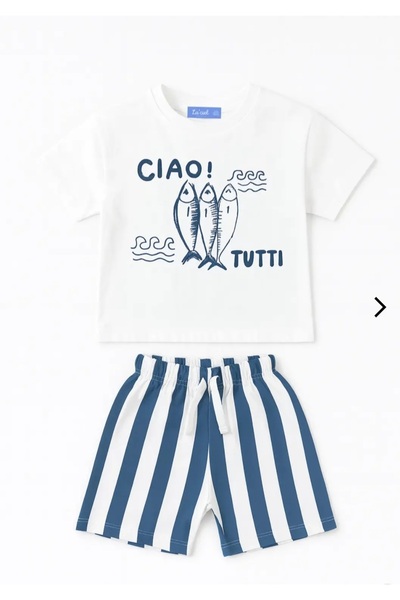 Yerli Ciao Tutti Summer Wear, Unisex, Top and Bottom Set