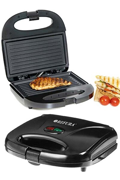 REFURA RE-910 750W 2-Slice Sandwich & Panini Maker – Non-Stick Plates, Handle...