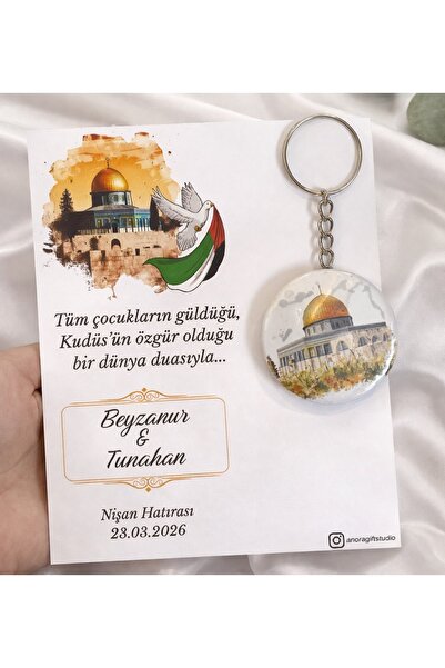 Tasarım Filistin Temalı açacaklı anahtarlıklı nişan hediyeliği 20 ADET
