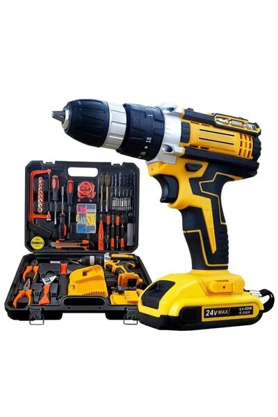 denix Denx طقم مثقاب لاسلكي DX1778 | ١٢ فولت مع بطارية ١٣٠٠ مللي أمبير/ساعة و...