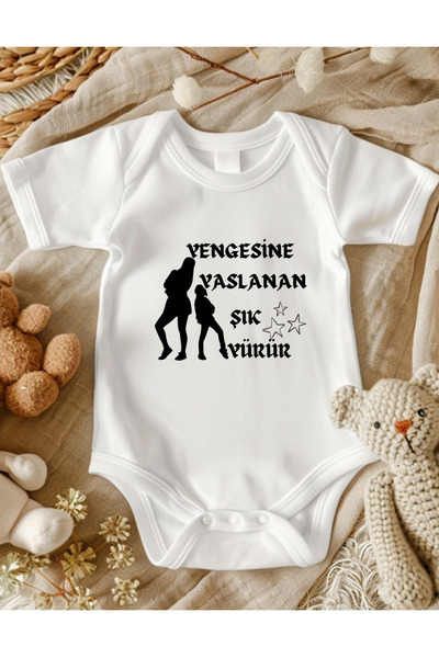 lupi Yenge Yazılı Bebek Zıbın Pamuklu Body